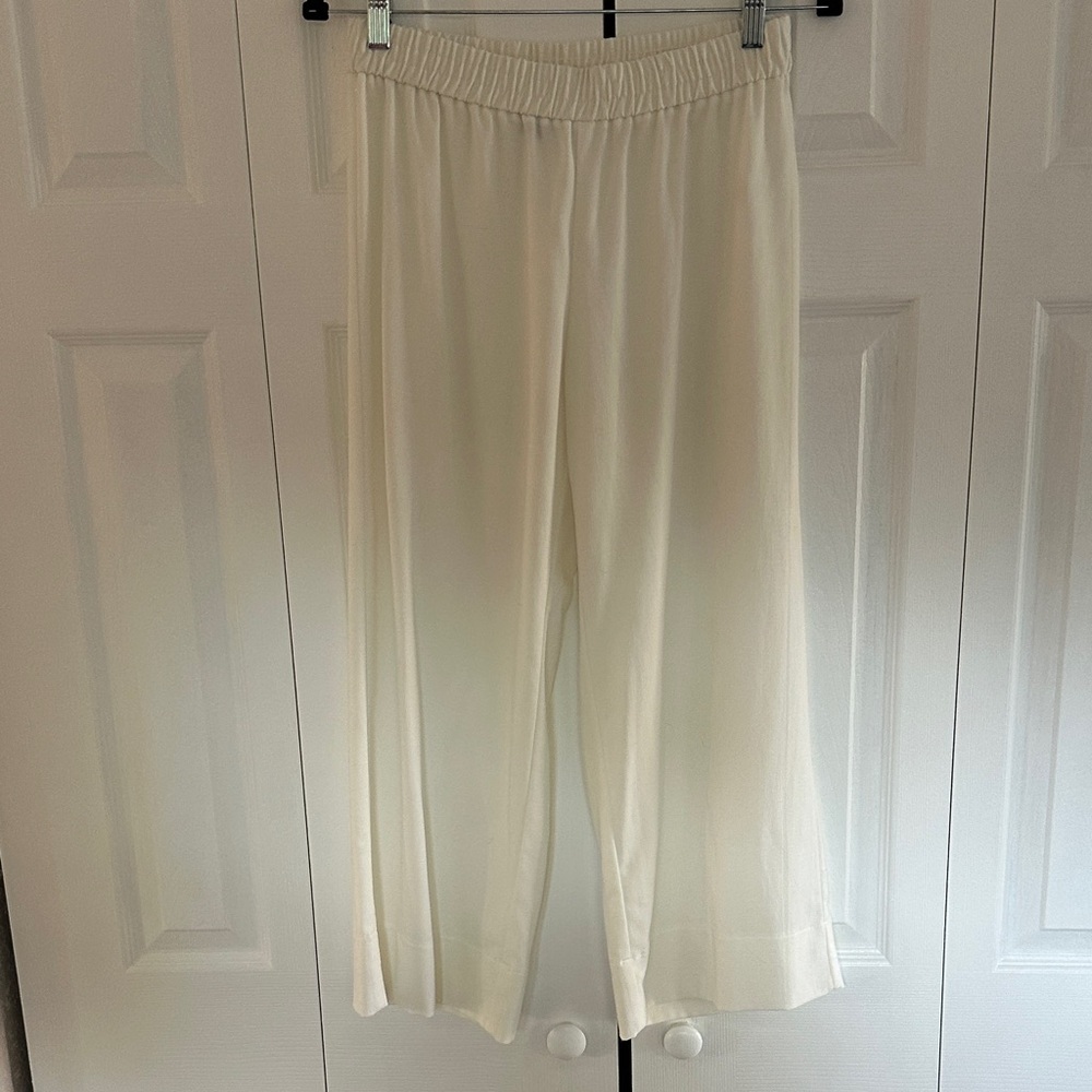 DREW Off-White Pull-On Wide Leg Pants